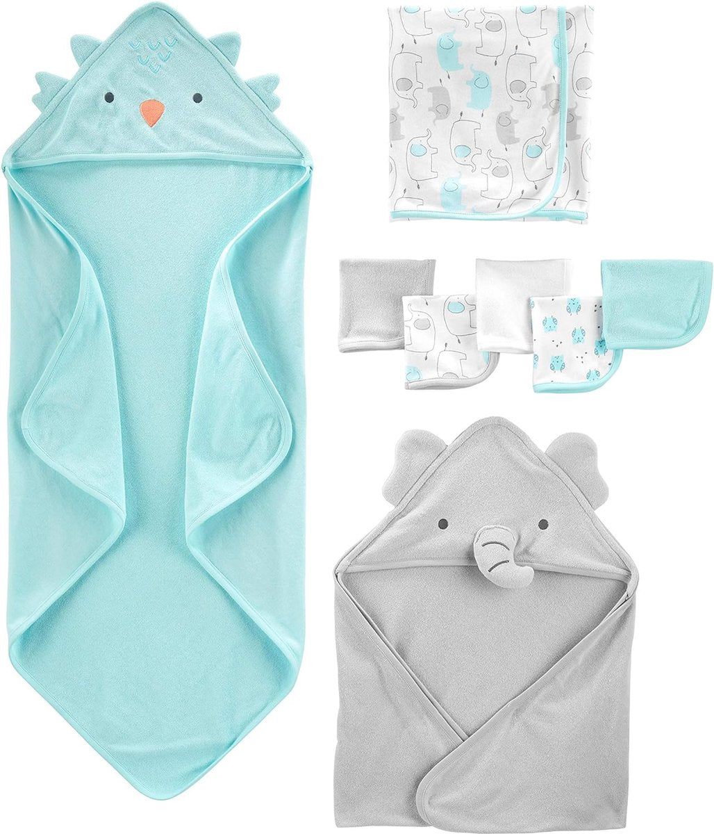 Baby meisje 8-delige set handdoek en washandjes