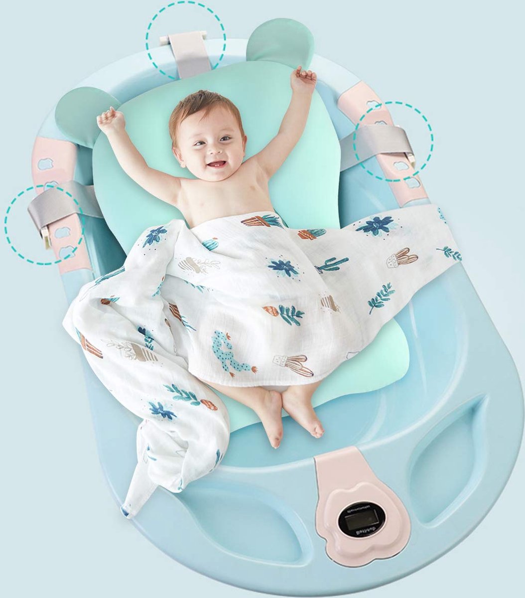 Badzitje Pad Babybadkussen Pad Badzitje Ondersteuning Net Drijvend Antislip Babybadkussen & Ligstoel Badbed voor 0-12 maanden