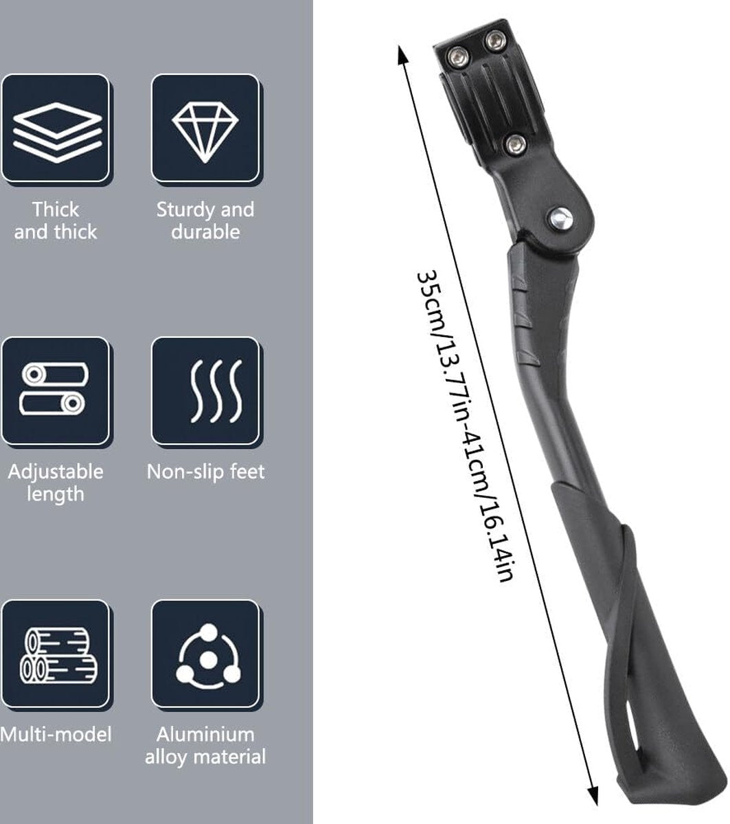 Fietsstandaard, 24-29 inch, in hoogte verstelbaar, fietsstandaard, zijstandaard, maximale belasting 40 kg, antislip fietsstandaard voor e-bike, Mon, trekkingfiets