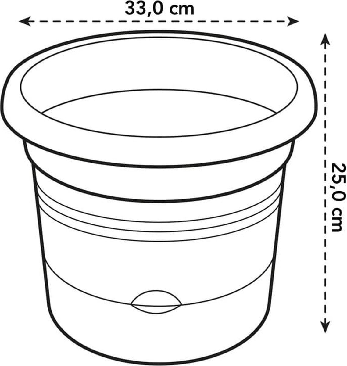 Green Basics Tomatenpot 33 - bloempot voor buiten kweken en oogsten - Ø 33,5 x H 26,0 cm - zwart/levend zwart