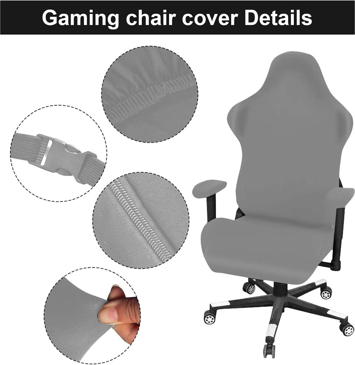 Bureaustoelhoesset, 4-delige gamingstoelhoes, universele bureaustoelhoes, hoezen voor stoelen met armleuningen, stoelachterkant, stoelhoes, bureaustoel voor computerstoelen/pc-stoelhoes