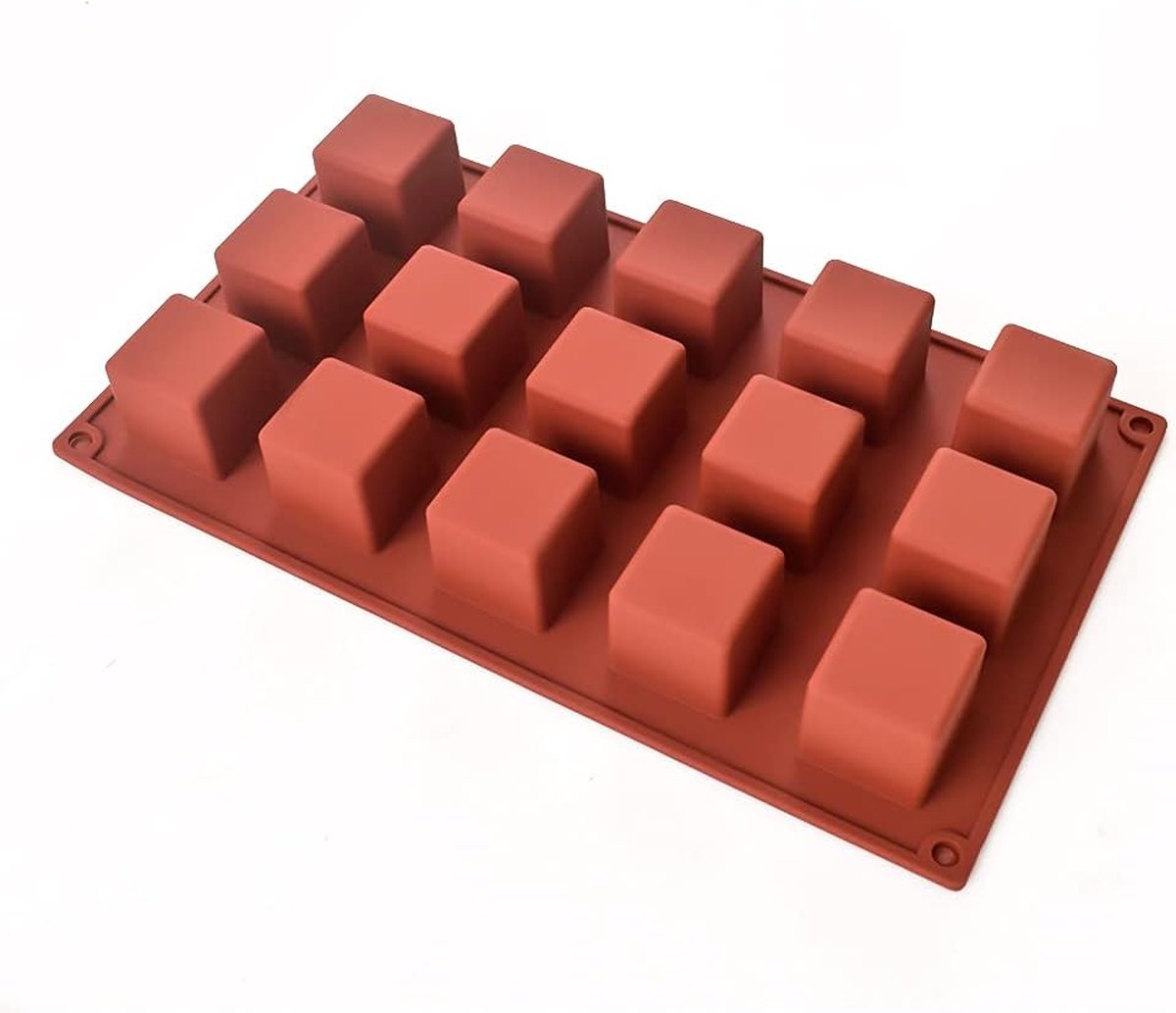 15 holtes 1,4" vierkante siliconen mal kubus mal voor het maken van chocolade snoep cake ijsblokjes truffel pralines pak van 2