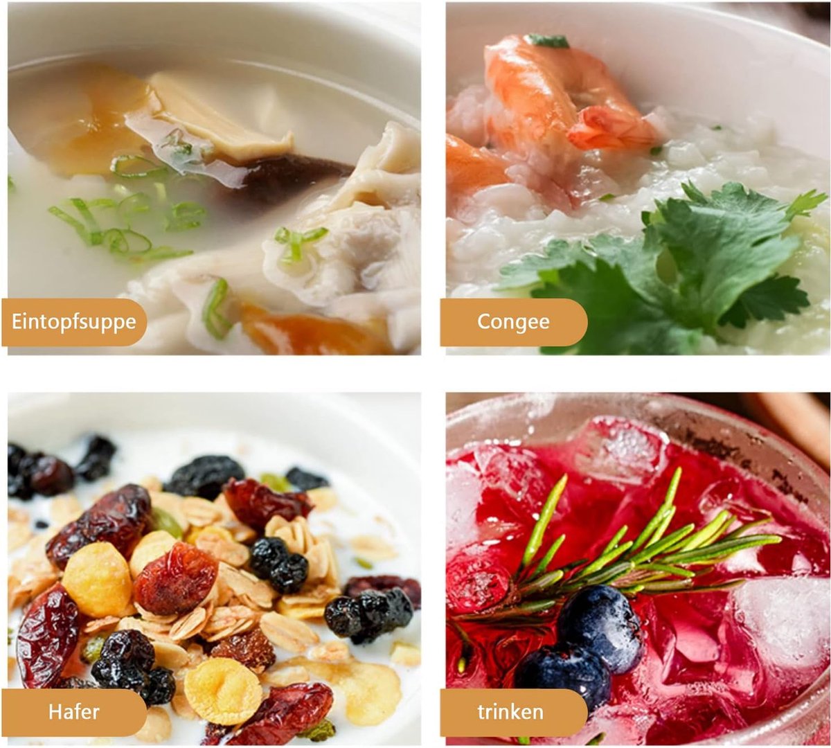 600 ml mueslibeker, yoghurtbeker, yoghurtbeker, lekvrije salade, to-go beker, papbeker, PP lunchbox, lunchpot to go & vouwlepel voor elk ontbijt, lunch, wit