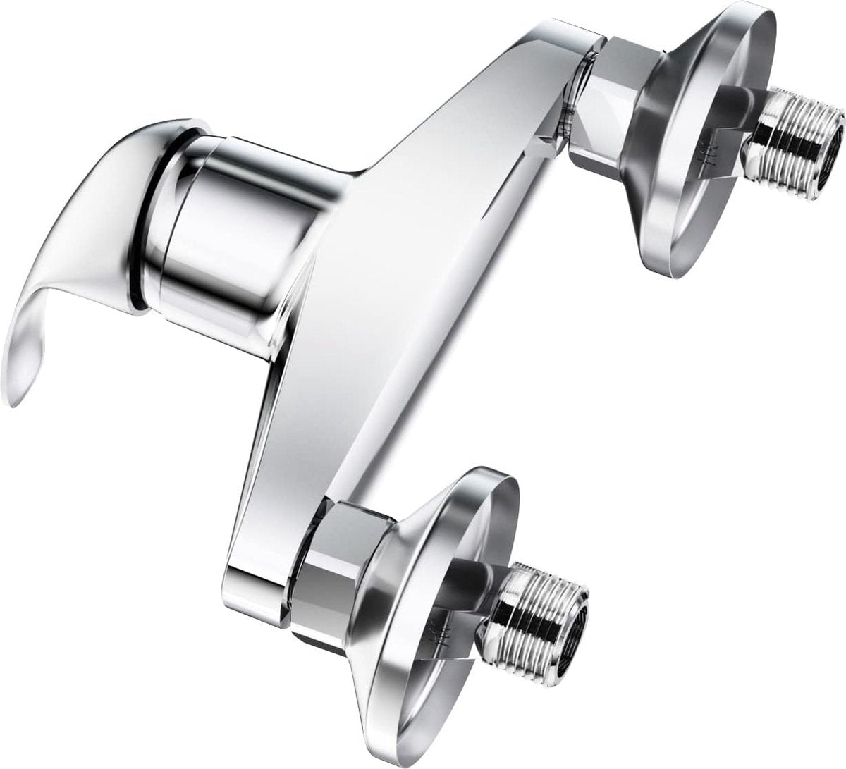 Eéngreepsmengkraan Doucheset Opbouw, Douchemengkraan met douchekop, Wandmontage, Chroom, Mengkraan, Douche, Douchekranen, Mengkraan voor douche, Opbouwdouchegarnituur