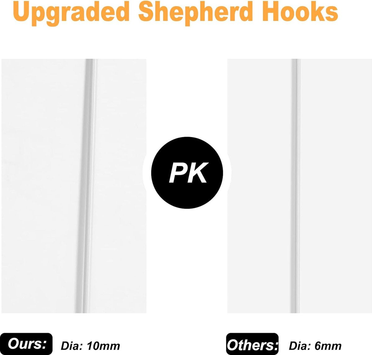 8 stuks herdershaken van metaal, tuinstok, tuinsteker met haken voor zonnelampen, lantaarns, bruiloften, plantenmanden, bloemenbol 90 cm, wit