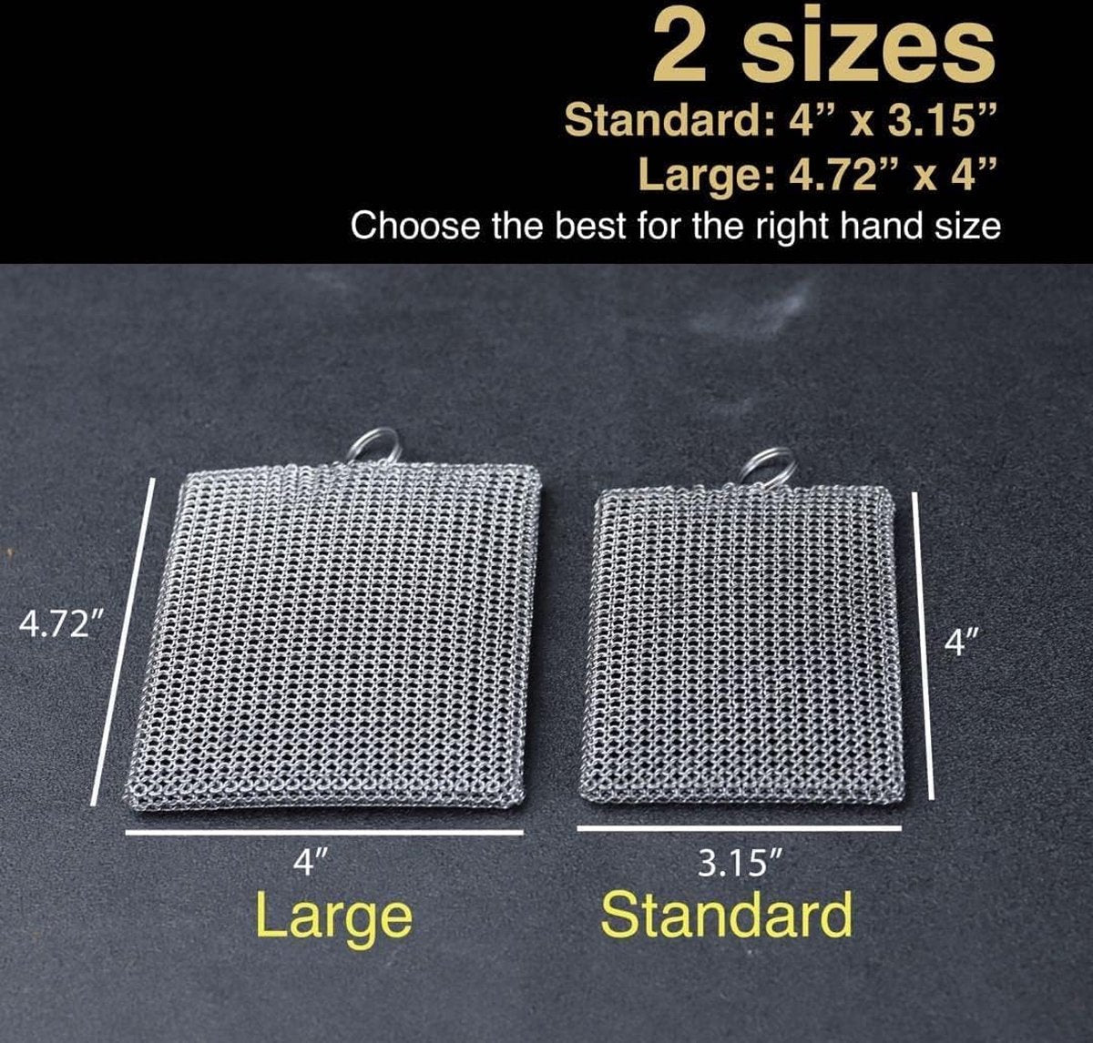 Gietijzeren reinigingsketting fijne ring 316 roestvrij staal schuursponsje - ingebouwde siliconen met gelaste ringen voor gietijzeren pot BBQ-servies