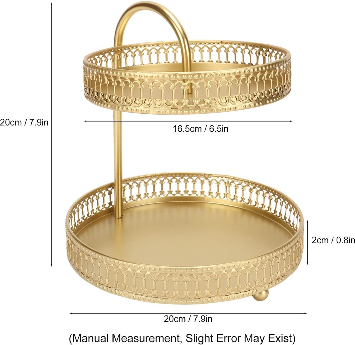 Gouden taartstandaardset, 2-laags fruitschaal met grote capaciteit, decoratieve multifunctionele cupcakestandaard voor thuisfeestkeuken