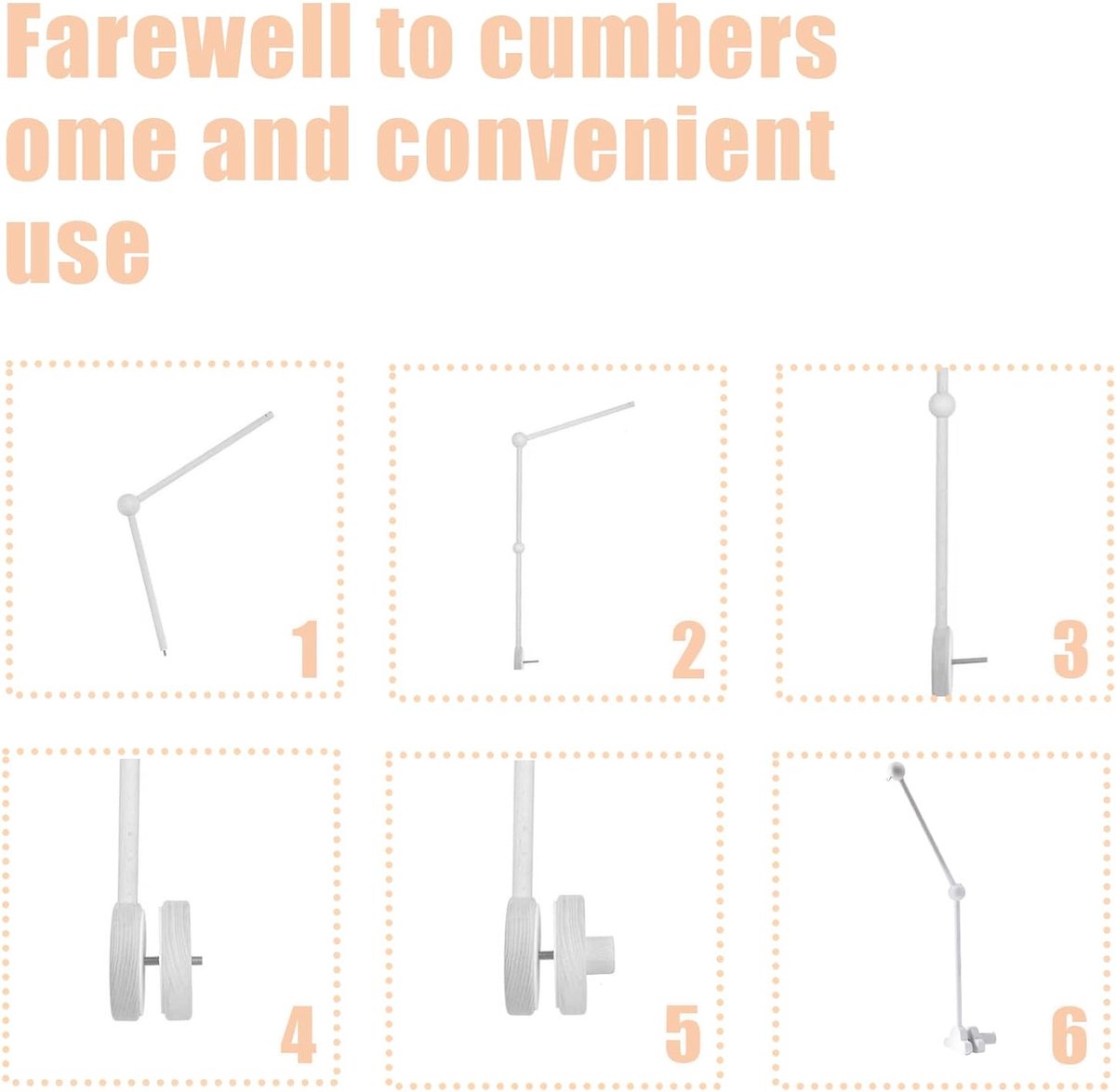 Mobiele houder van hout voor luiertafel, mobiele houder, wit, mobiele houder, draaibaar, wolkendesign voor bed, hangende bedbel, kinderbed, box, doe-het-zelf, decoratief artikel