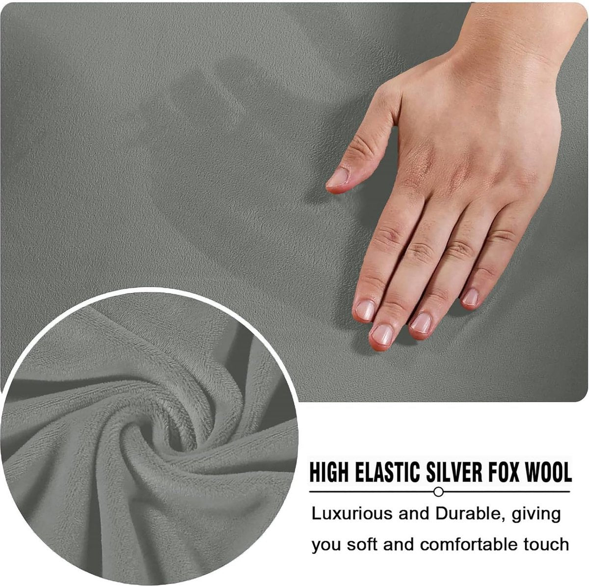 Fluwelen pluche gamingstoelhoezen, 4 stuks, bureaustoel, draaistoel, overtrek met armleuningen/stoelrug, rekbare stoelhoezen voor computer-gamestoel, bureaustoel, zonder stoel, grijs