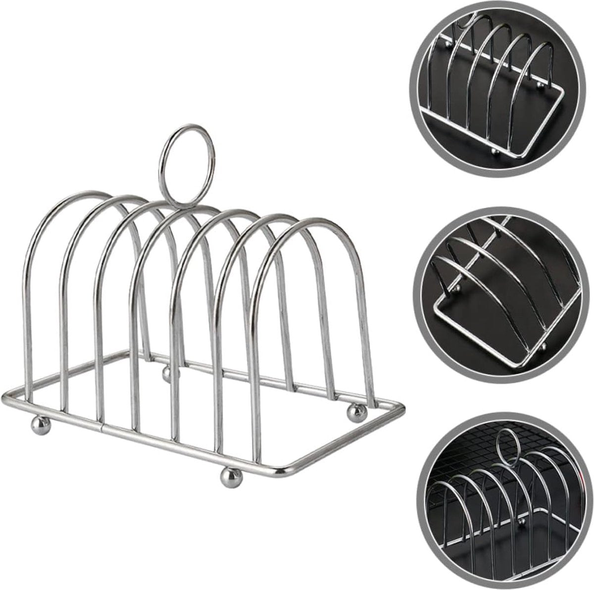 Broodstandaard Huishoudelijk gereedschap Vlechtgereedschap Roestvrijstalen luchtfriteuse Toaststandaard Roestvrijstalen metalen broodstandaard Heteluchtfriteusestandaard Tafeltoasthouder voor