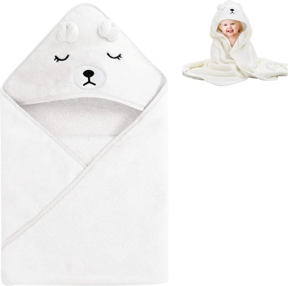 Handdoek met capuchon Babyhanddoek kap 80 x 80 cm babybadhanddoek Babyhanddoek met badhanddoek met capuchon Babyhanddoeken pasgeboren handdoeken met capuchon Babybadhanddoek babybadhanddoek pasgeboren