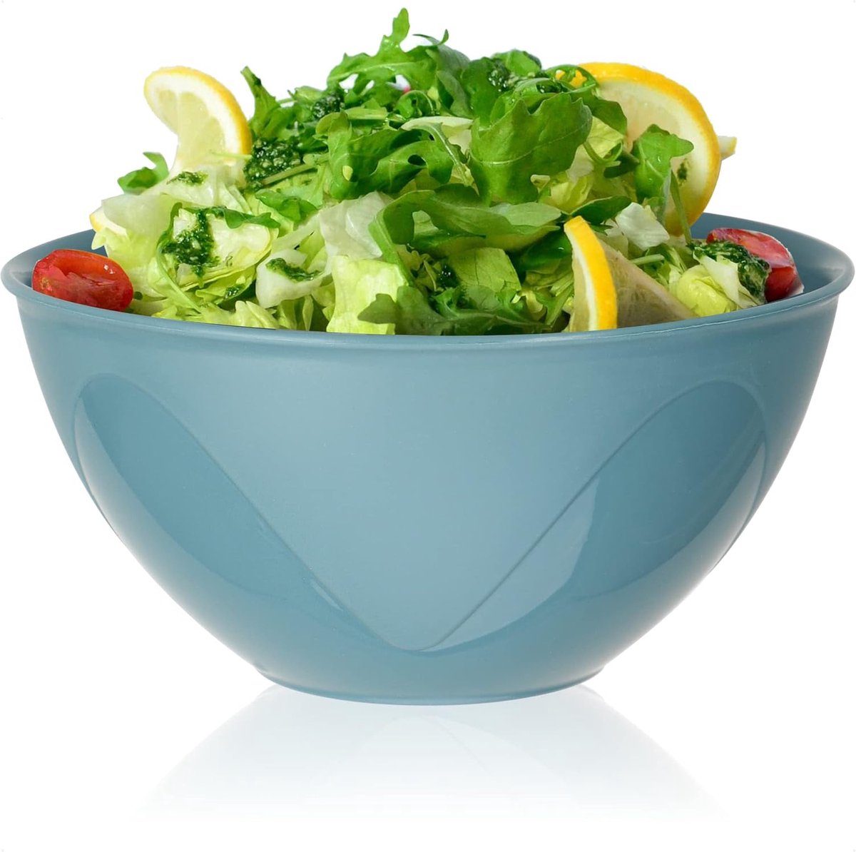 12-delige kommenset - herbruikbaar plastic servies - kom voor soep, fruit of snacks - buitenservies voor barbecuefeestjes en kamperen (12 x - blauw)