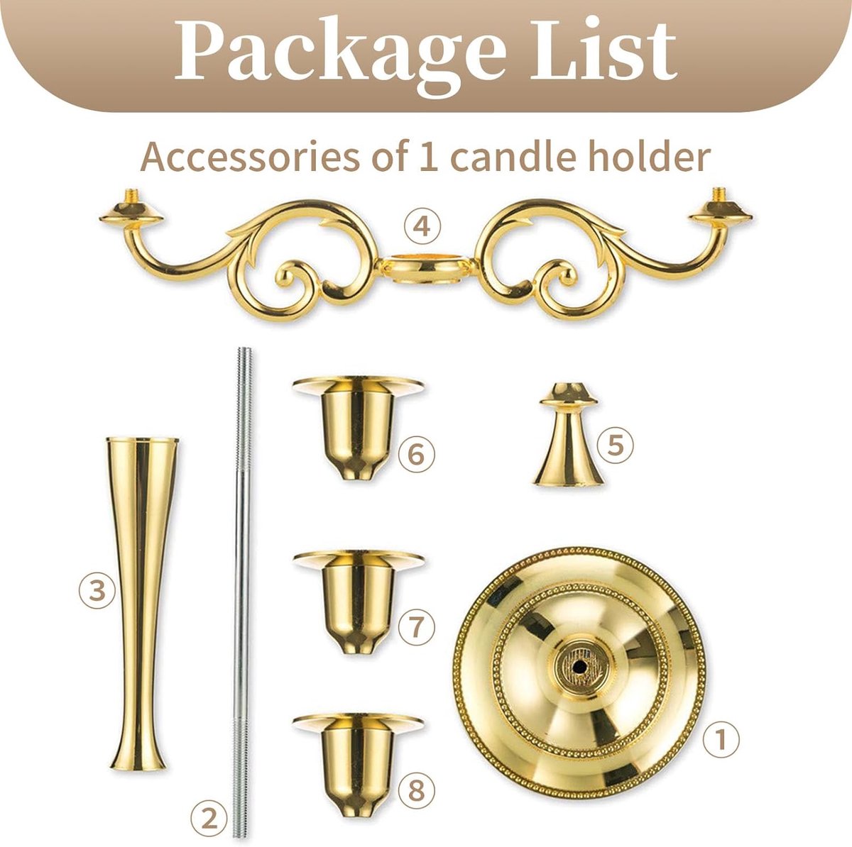 Aluminium kandelaar eettafel diner bij kaarslicht hotel decoratie huisdecoratie, tafeldecoratie, goud