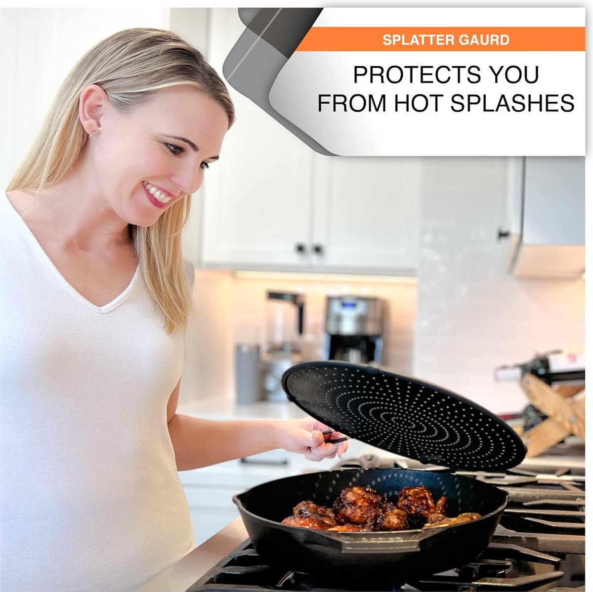 28 cm ovenveilige siliconen spatbescherming voor koekenpan