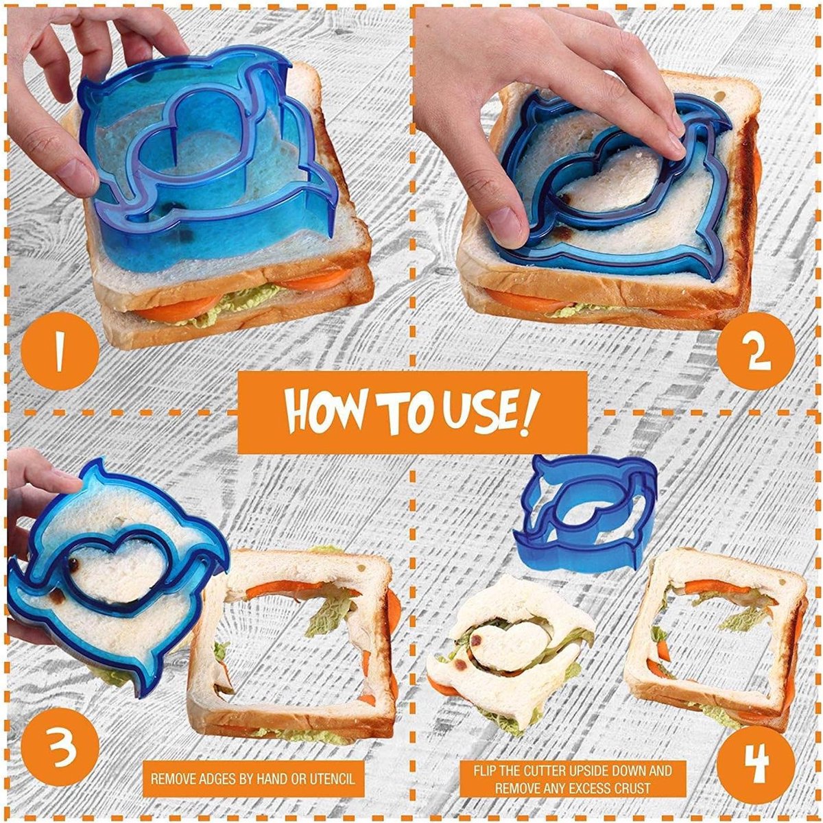 26 stuks uitsteekvormpjes voor brood, toast, groente en sandwich uitsteekvormpjes, roestvrij staal, met anti-slip handvat, diervorm, groentesnijder, bento-accessoires voor kinderen met 10 karikatuur tandenstokers