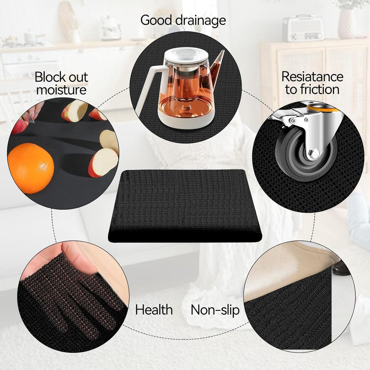 Antislipmat, 150 x 200 cm, tapijt, antisliponderlegger, tapijt, antislip onderlaag, antislip onderlaag, antislip onderlaag, voor plank, lade, auto, tapijt, zwart