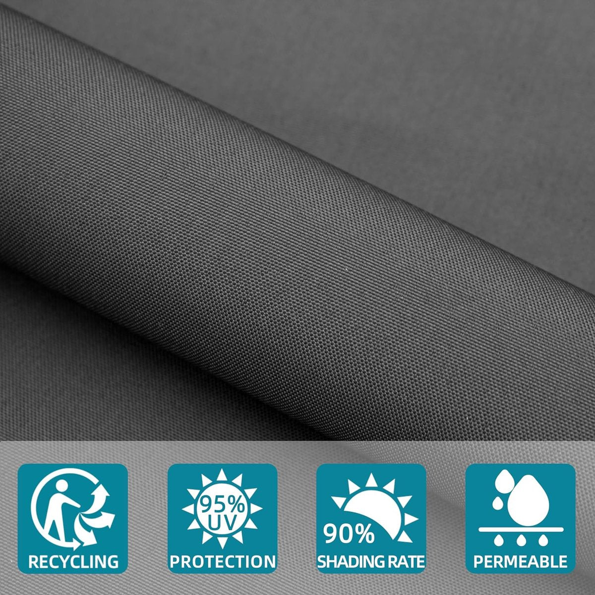 Balkonscherm, inkijkbescherming, balkonafdekking, 80 x 300 cm, windscherm, ondoorzichtig, balkonbekleding, PES 170 g/m², wind- en uv-bescherming, met inslagringen en kabelbinders, antraciet