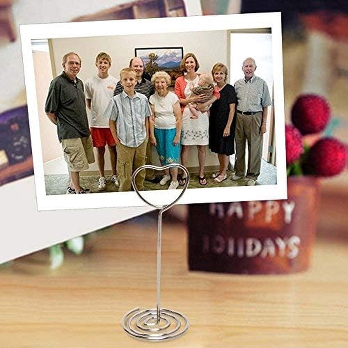 25 stuks kaarthouder fotohouder clip hart kaarthouder bruiloft plaatskaarthouder foto memo foto's clip voor kantoor woning bruiloft verjaardag