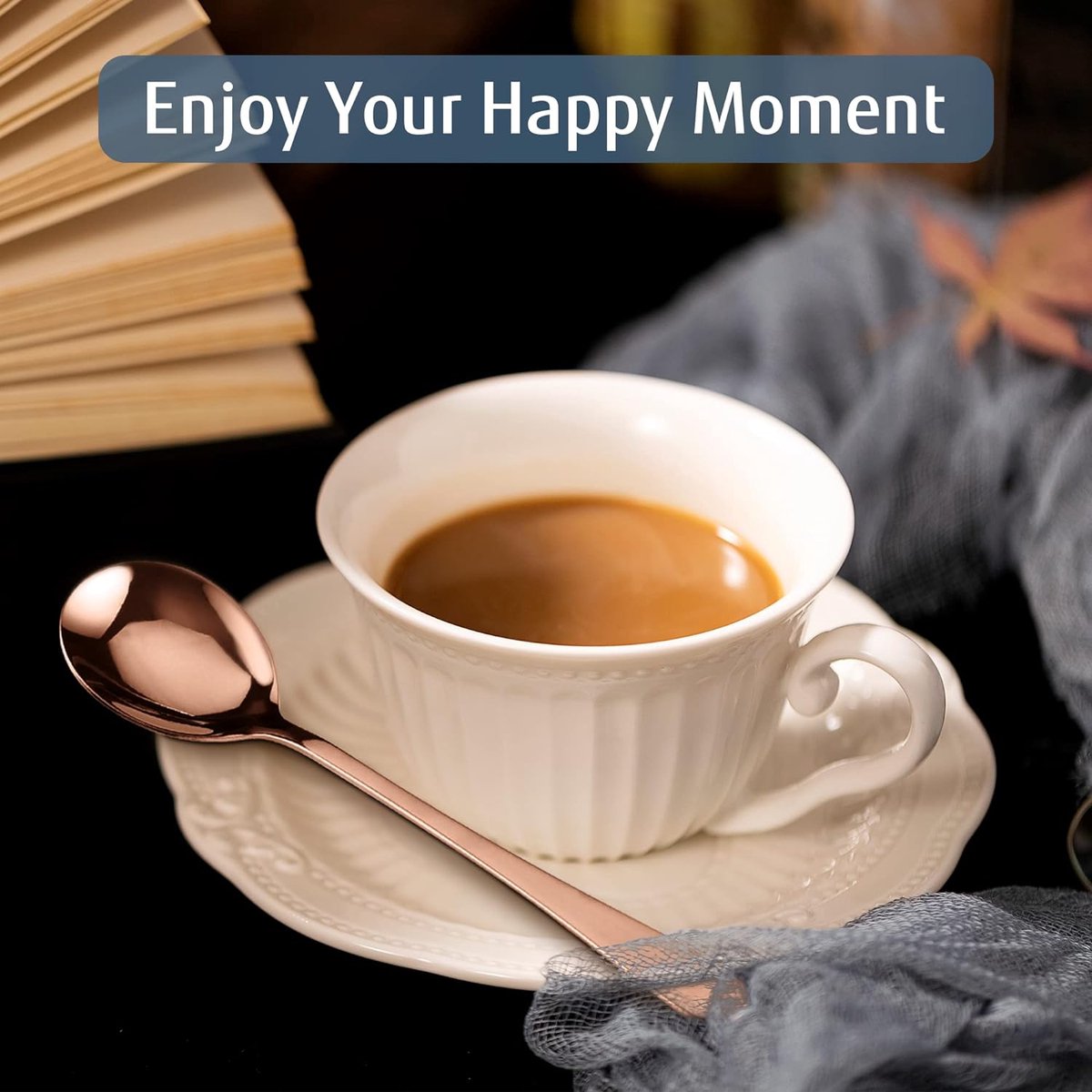 Bestekset, 10-delig, roestvrijstalen reisbestekset, zwart campingbestek met bestekzakje voor op reis, buitenreisbestek en bestek om mee te nemen met koffer (roségoud)