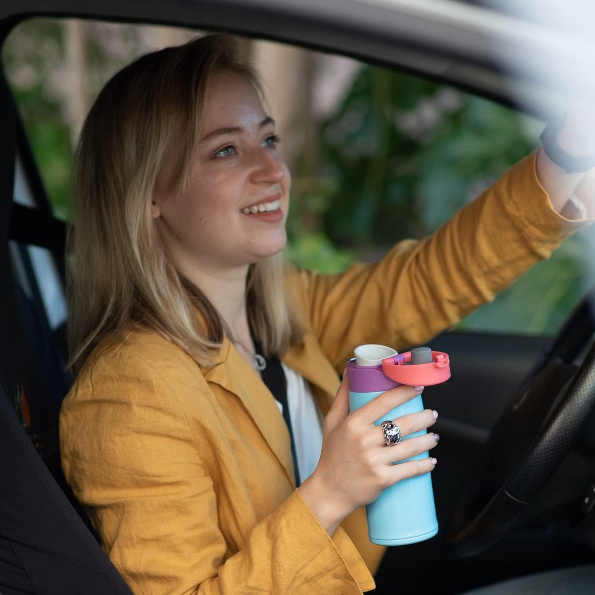 Drinkfles van roestvrij staal 18/10, ultralichte drinkbeker, 350 ml, 500 ml, 750 ml, BPA-vrij, lekvrije drinkfles, drinkflessen voor sport, onderweg, school, outdoor, kantoor, thuis