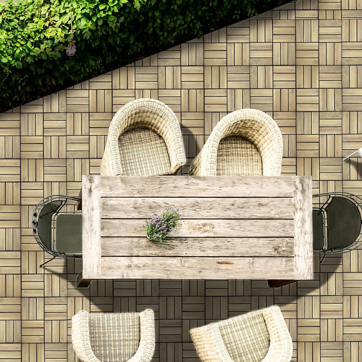 10 x 30 cm acaciahouten vloertegels 30 cm x 30 cm weerbestendig eenvoudig te leggen lichtbeige