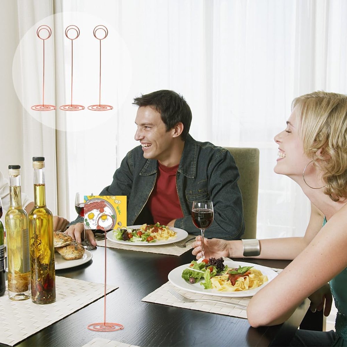 12 stuks 22 cm fotohouders, plaatskaarthouder, memohouder, metalen kaarthouder, bruiloft, voor bureaunotities, tafelkaarten, foto's, bruiloft, verjaardag, feestdecoratie (roségoud)