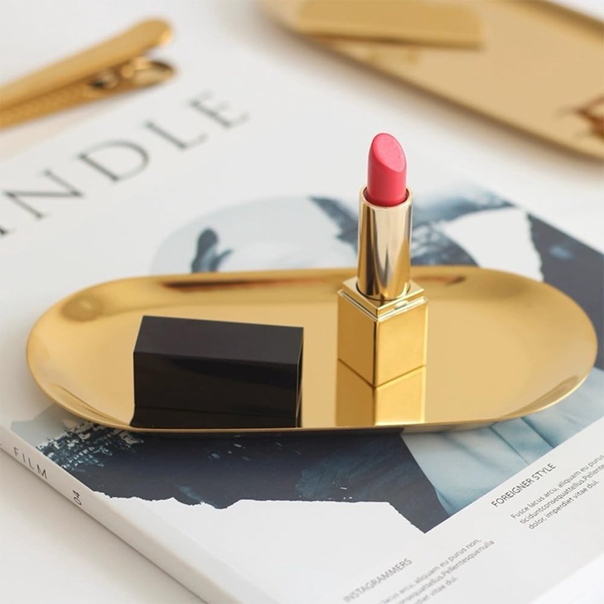 3 stuks roestvrijstalen decoratieve dienbladen, ovale gouden opbergbakjes, metaal, serveerborden, decoratieve borden, gouden ovale dessertkommen, ovaal, cosmetica-dienbladen voor thee, cake,