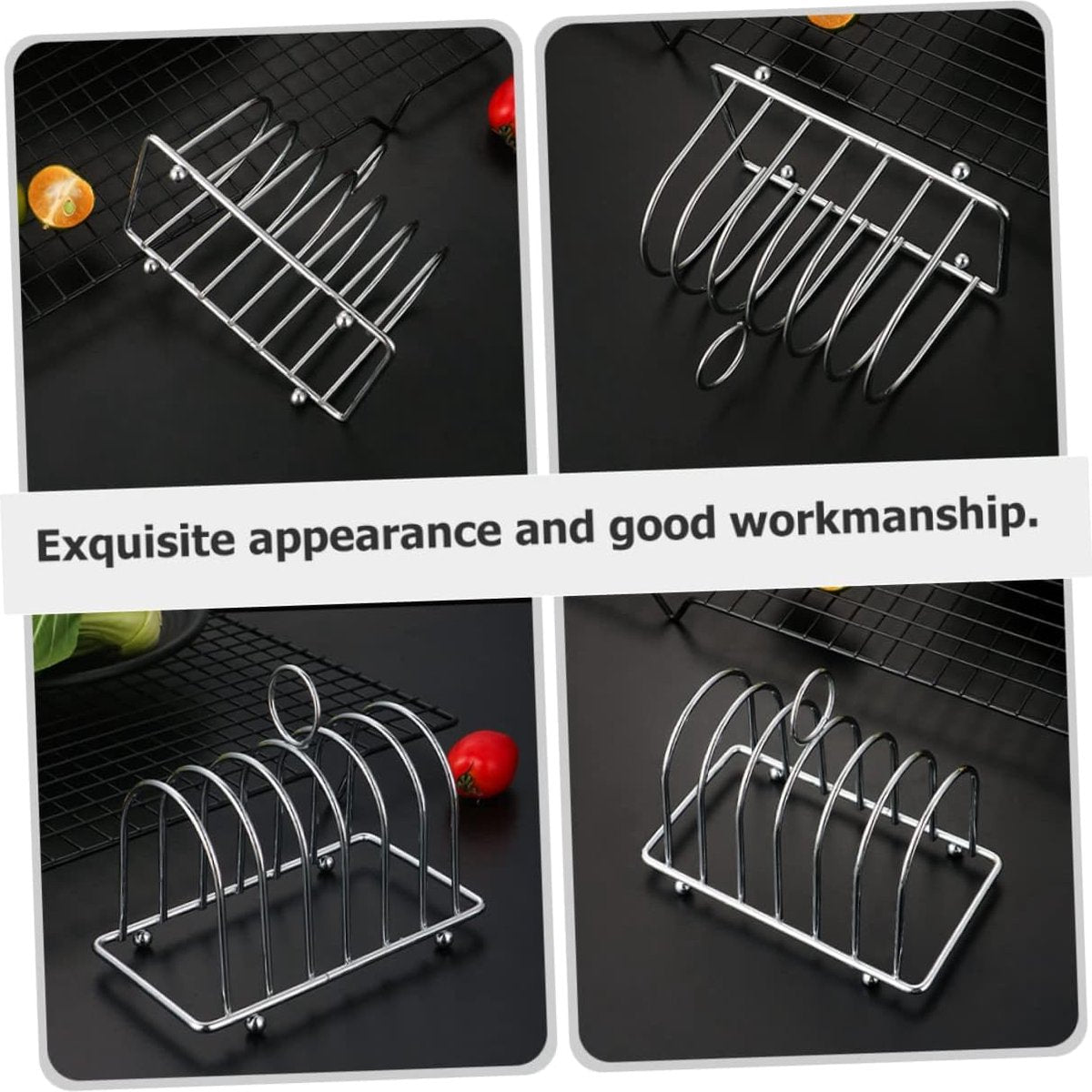 Broodstandaard Huishoudelijk gereedschap Vlechtgereedschap Roestvrijstalen luchtfriteuse Toaststandaard Roestvrijstalen metalen broodstandaard Heteluchtfriteusestandaard Tafeltoasthouder voor