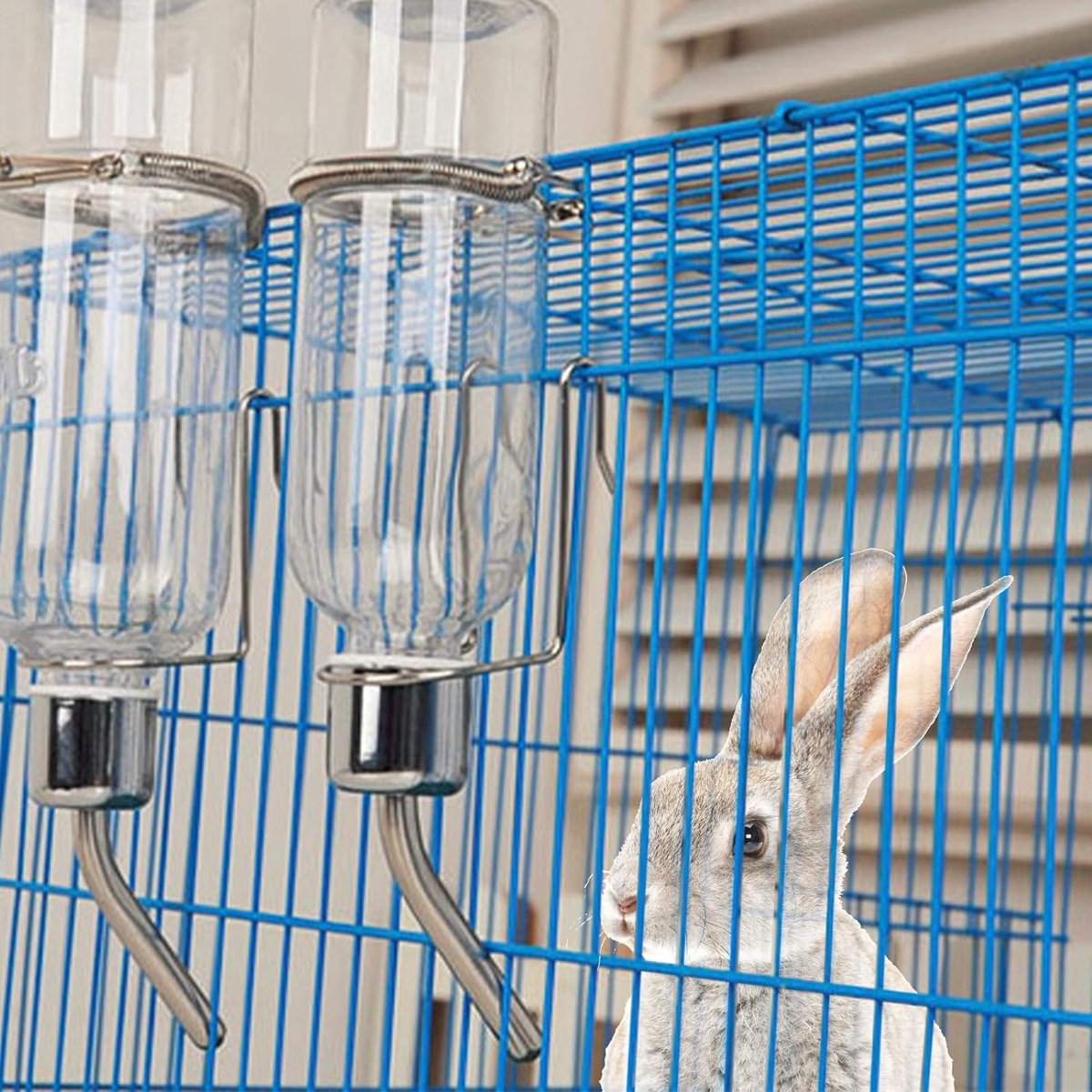 Drinkfles voor konijnen, 4 stuks, 350 ml, knaagdieren, drinkfles, automatische hangende waterflessen, knaagdierdrinken, geen druppel voor kleine dieren, cavia's, chinchilla's, hamsters