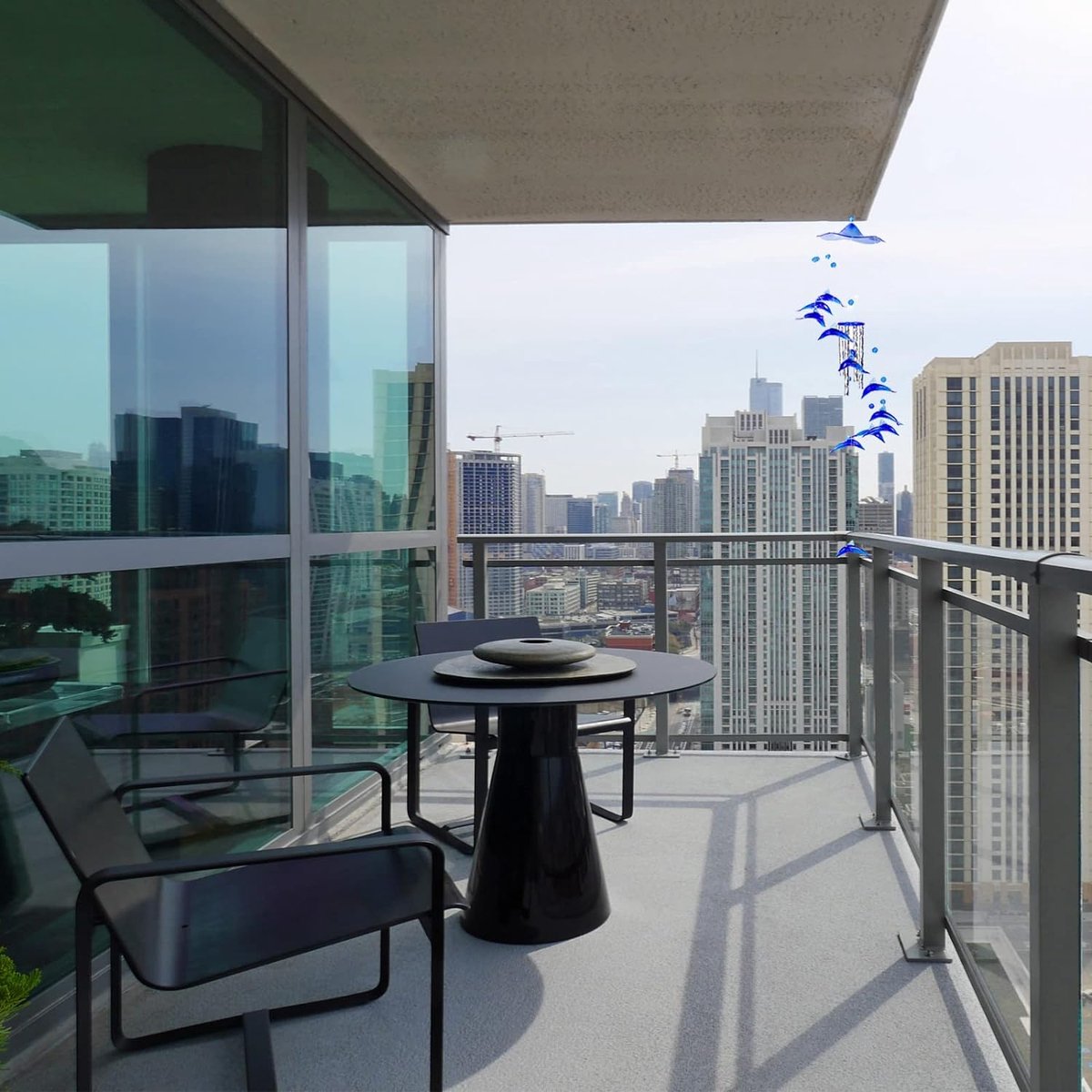 Dolfijn windspel, blauw windspel, metalen wind chimes klankspel, aluminium buizen, windspel, voor binnen tuin en buitendecoratie van balkondakranden