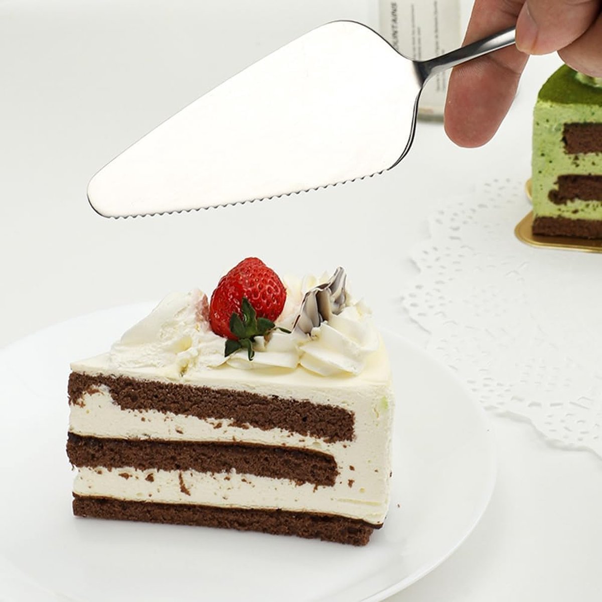 8 stuks taartservies taartschep taartschep voor het snijden van taartpunten roestvrijstalen set voor keuken, restaurants, feesten, pizza, kaas, vaatwasmachinebestendig