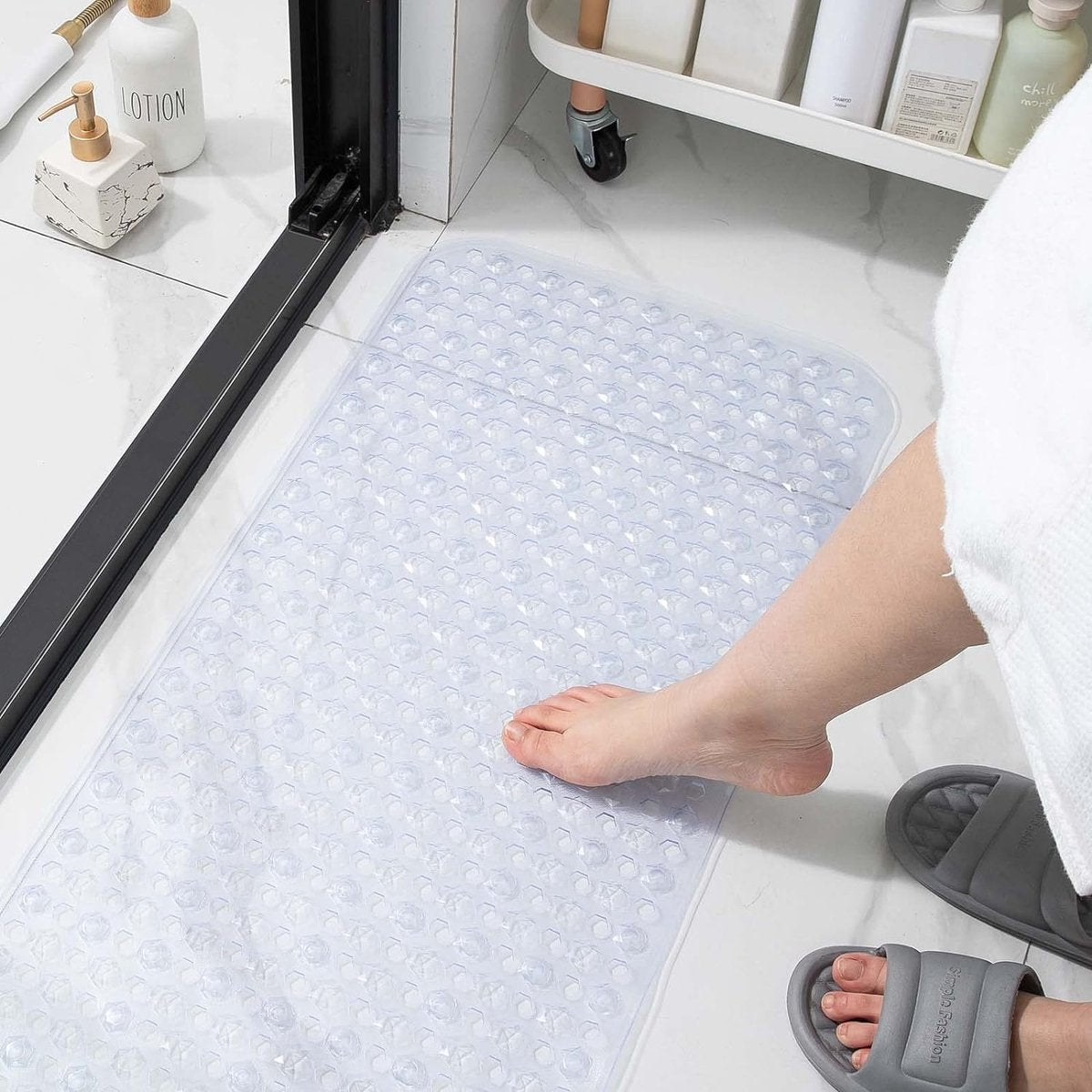 100 x 40 cm badmat antislip douchemat badmat antislip badmat machinewasbaar (transparant)