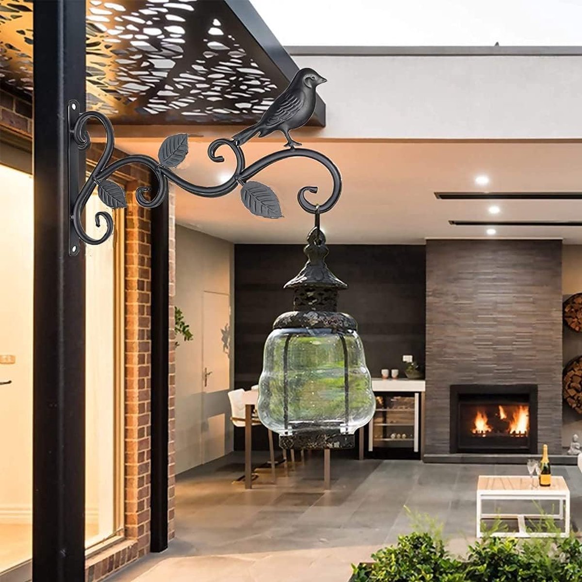 2 stuks bloemenhanghouders, wandophangmandhouders, wandophanging, plantenhouder, ijzeren plantenhanghaken, voor vogelhuisjes, plantenbakken, lantaarns, met 4 schroeven, 4 expansiebuizen