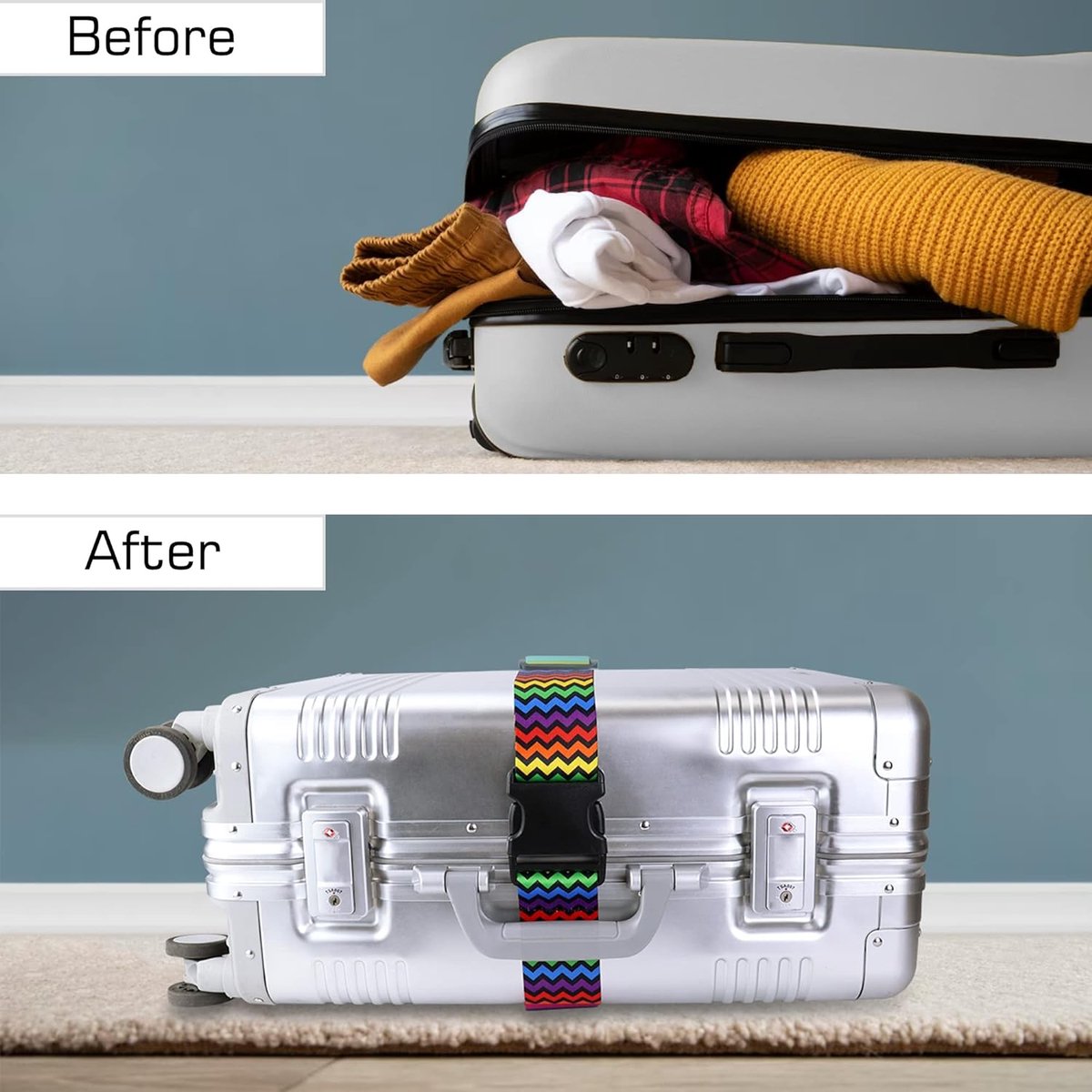 2 stuks kofferriem met 2 bagagelabels, kofferband, riem, kleurrijk, bagageriem, reisaccessoires, suitcase riem, verstelbare multifunctionele bagageriem voor koffer, riem, kofferriem, golf