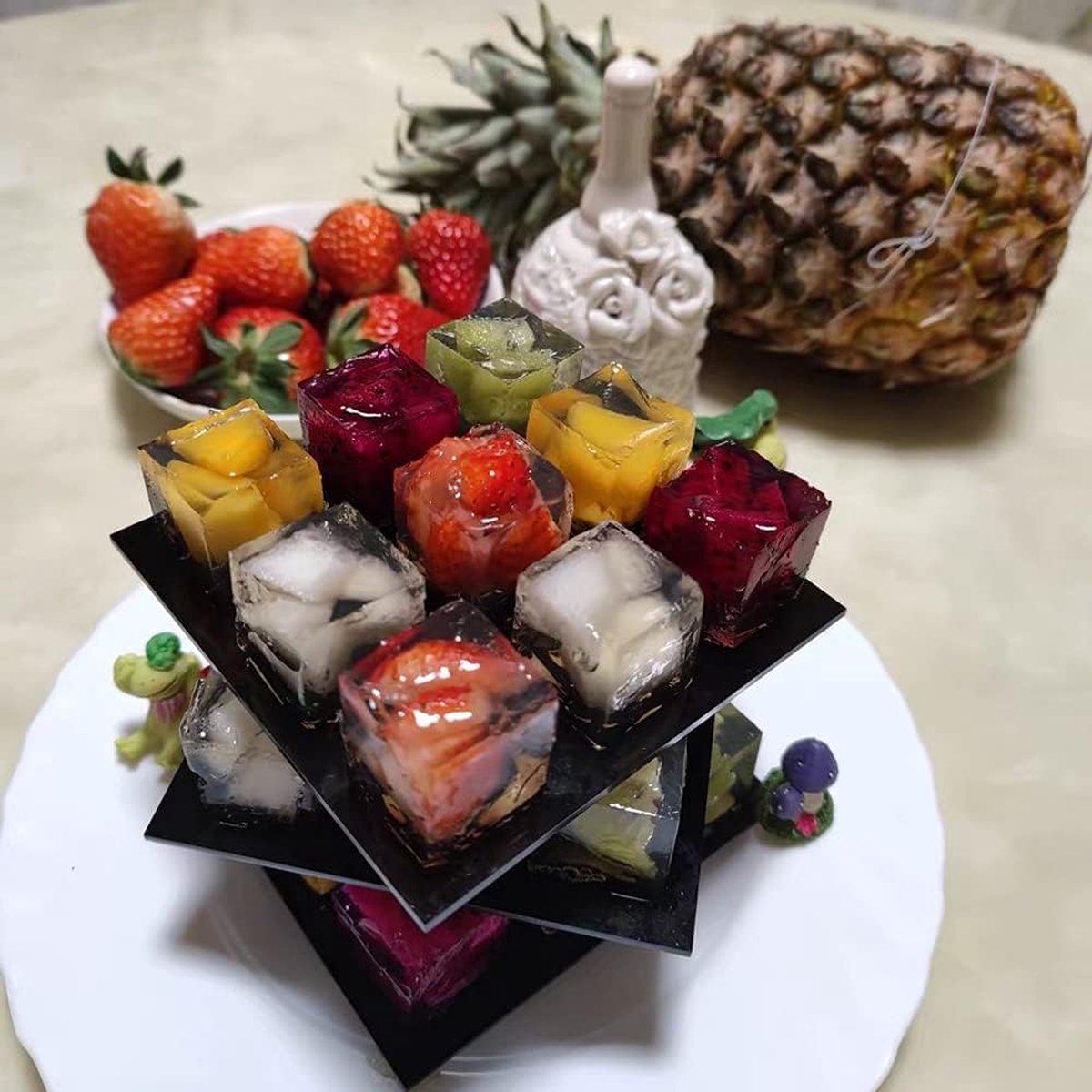 15 holtes 1,4" vierkante siliconen mal kubus mal voor het maken van chocolade snoep cake ijsblokjes truffel pralines pak van 2