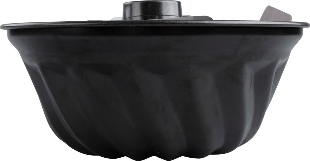 Bundt-cakevorm Ø 22 cm, stabiel en coating voor sappige cakevorm, ronde pan met antiaanbaklaag (kleur: zwart, aantal: 1