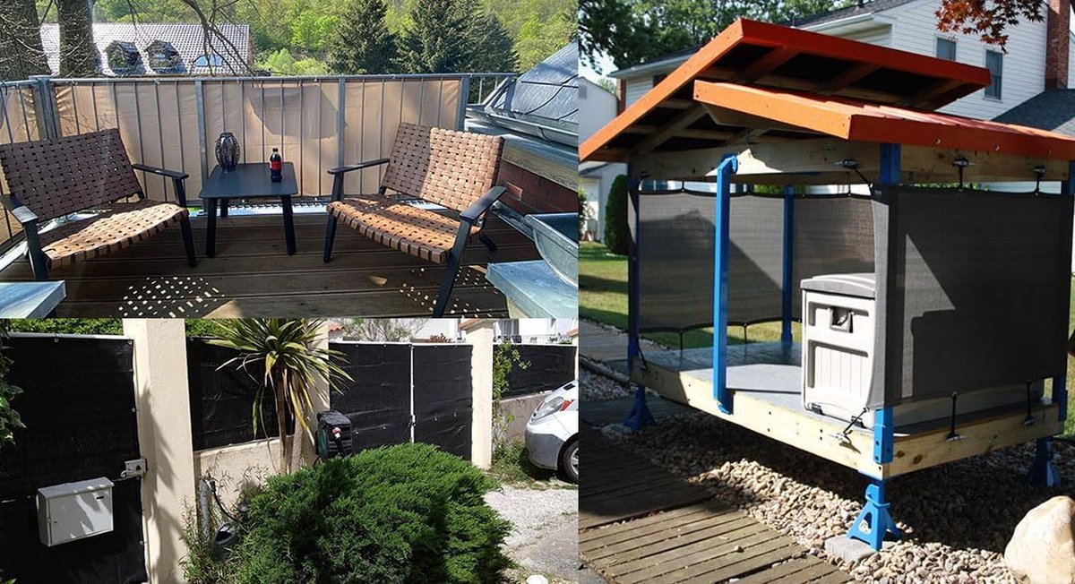 Balkonscherm, inkijkbescherming, balkonafdekking, 80 x 300 cm, windscherm, ondoorzichtig, balkonbekleding, PES 170 g/m², wind- en uv-bescherming, met inslagringen en kabelbinders, antraciet