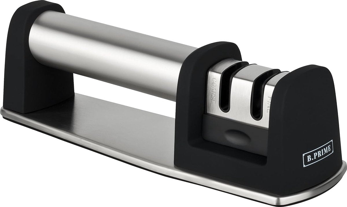 handmatige messenslijper, 2-traps messenslijper voor grof en fijn slijpen, messenslijpen, honen en polijsten, slijpsteen voor messenset, slijpstaal, messenslijper