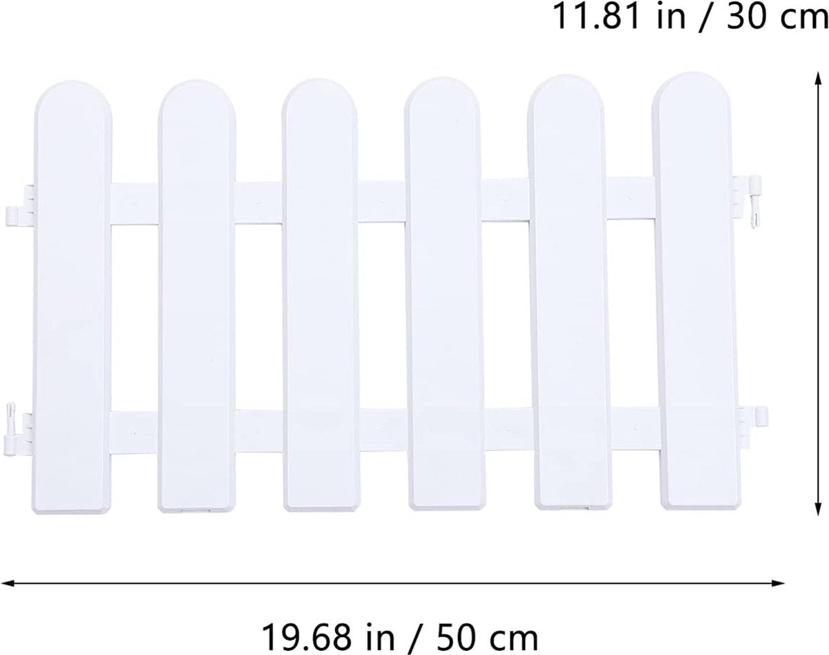 5 stuks kunststof witte randen tuinhek decoratieve tuinhekken panelen tuin lathek randen gazon bloembedden plantenranden voor tuin gazon paden (50 x 30 cm)