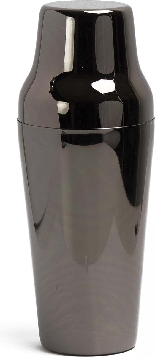 Franse shaker, cocktailshaker 750 ml, Lacari, originele cocktailshaker van roestvrij staal, Parijse shaker voor cocktails, kleur: zwart, Franse cocktailshaker, Cheers Club
