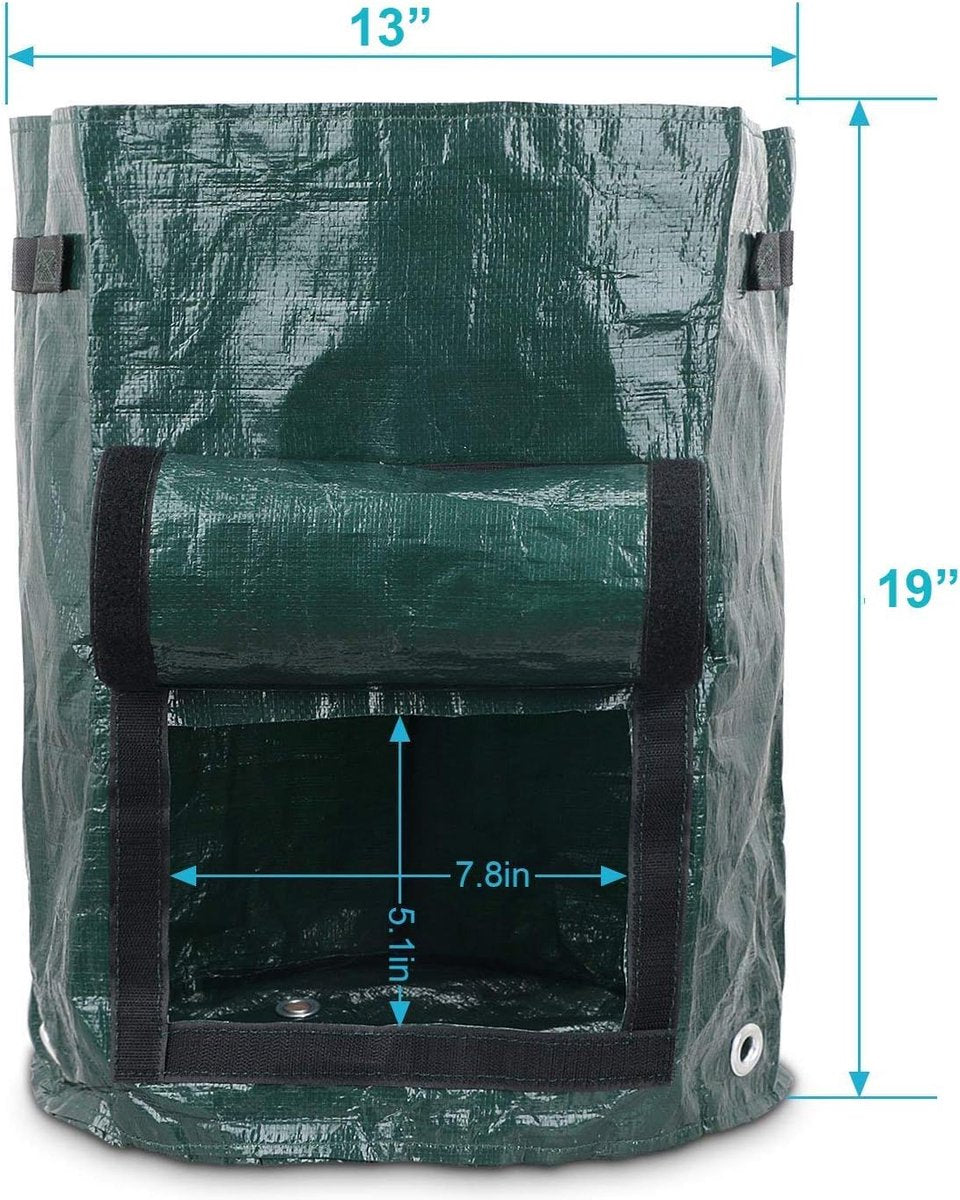 Aardappelkweekzak, 35 x 45 cm, duurzame stof, 10 liter plantenpotten met klep en handvat, 55 liter, 2 stuks