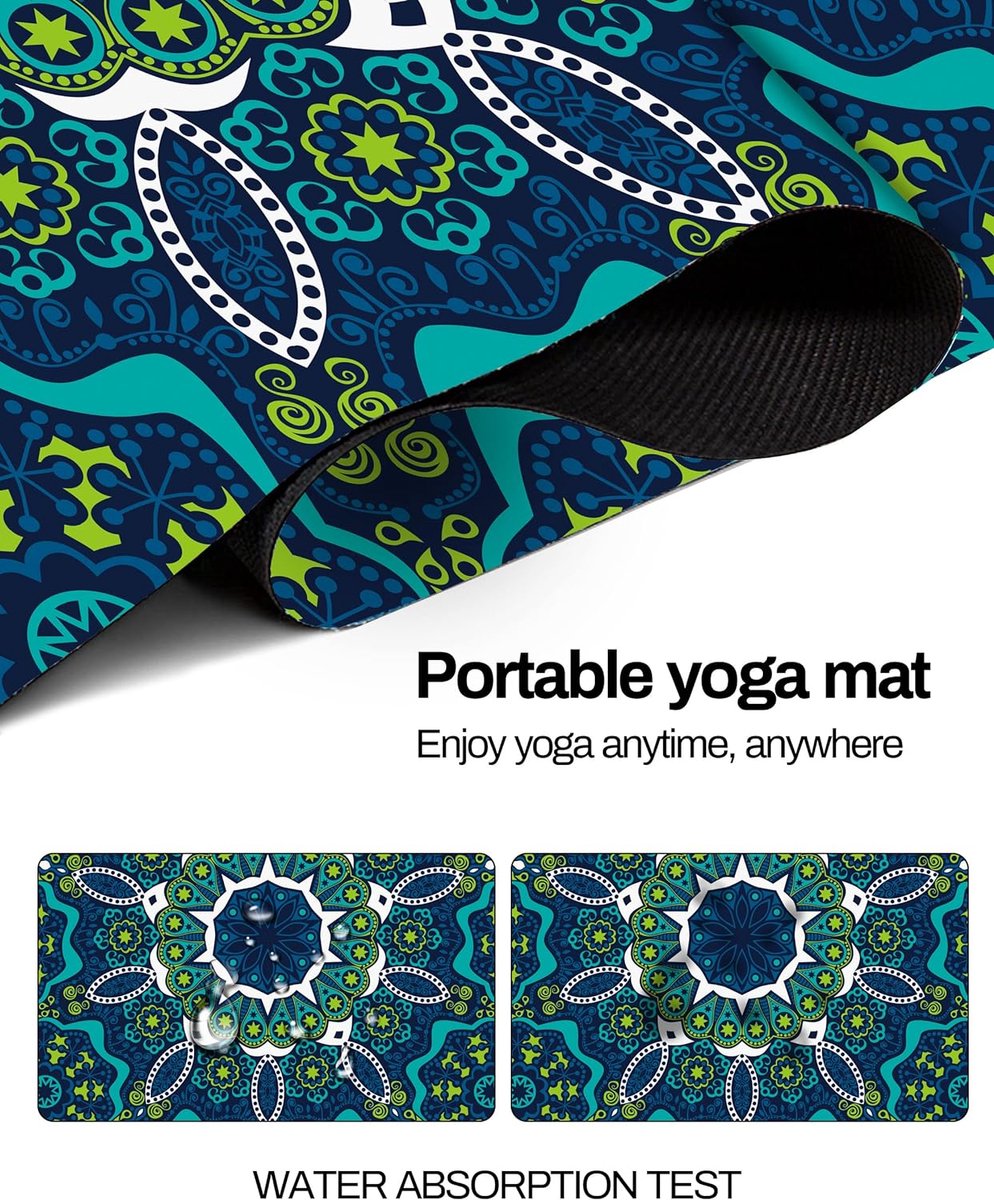 Draagbare reisyogamat, opvouwbare lichtgewicht oefenmat - Ideaal voor yoga, pilates, bikram, stretchen, trainen en sporten (72 x 24 x 1,5 mm)