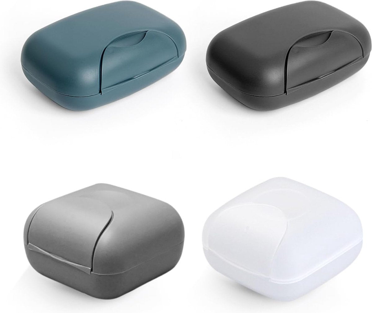 4 stuks zeepbakjes, reiszeephouders, draagbare waterdichte en lekvrije zeepbakjes, badkamer fitness zeephouder doos met deksel, 4 kleuren