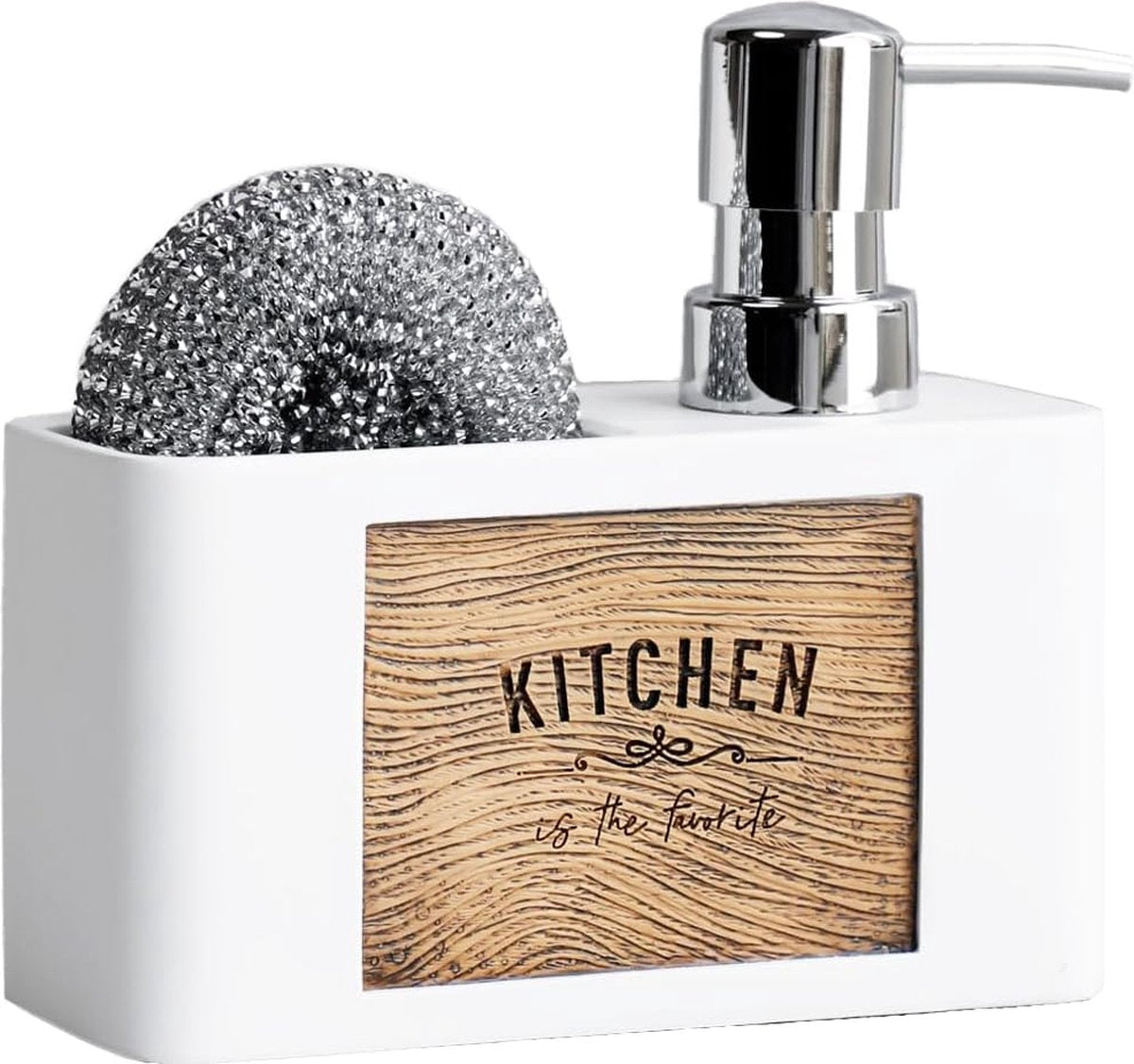 Afwasmiddeldispenser keukenzeepdispenser 14,5 x 6 x 13 cm spoelbakorganizer wit keukenzeepdispenser spoelbakorganizer keukenorganizer (wit)