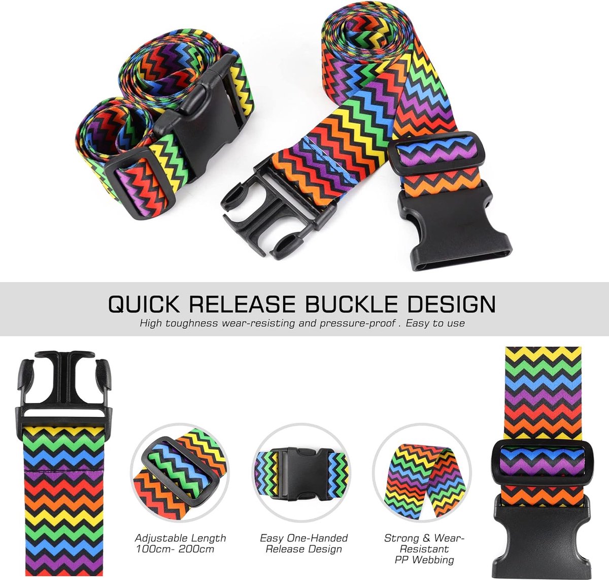 2 stuks kofferriem met 2 bagagelabels, kofferband, riem, kleurrijk, bagageriem, reisaccessoires, suitcase riem, verstelbare multifunctionele bagageriem voor koffer, riem, kofferriem, golf