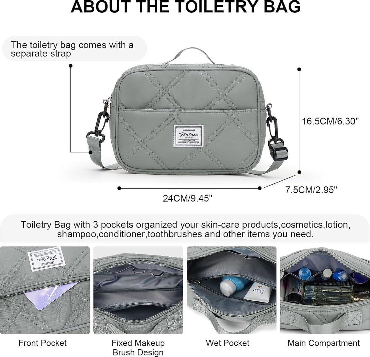 Dames reistas 40 x 20 x 25 cm Handbagagetas Weekendtas Zwemtas Waterdichte reistas Plunjezak Fitnesstas Trainingstas Dames voor Reizen Gym Grijs