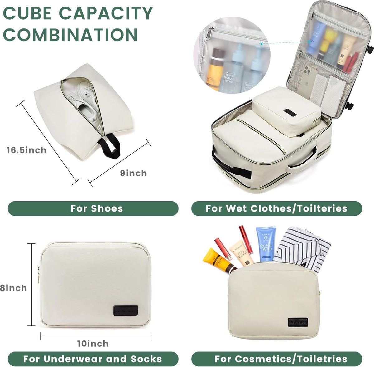 Handbagage, rugzak, vliegtuig, 40 liter, grote reisrugzak voor dames, kofferrugzak, waterdichte reistas voor 17 inch laptop, reisrugzak voor reizen, zakenreizen, zaken, wandelen, weekend