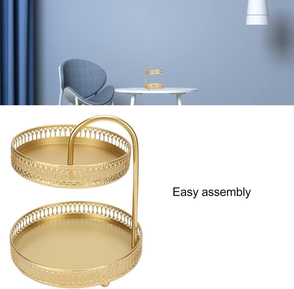 Gouden taartstandaardset, 2-laags fruitschaal met grote capaciteit, decoratieve multifunctionele cupcakestandaard voor thuisfeestkeuken