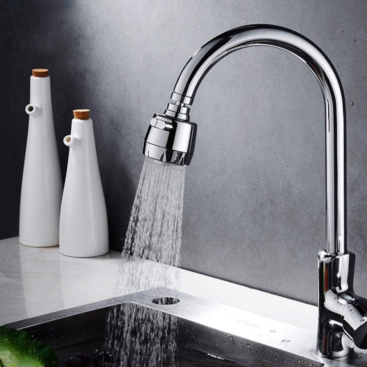 360 ° draaibare wastafel kraan geavanceerde bubbler kraan beluchter waterbesparende kraan filter kraan beluchter filter kraan spray instelling sproeikop voor badkamer keuken (kort)