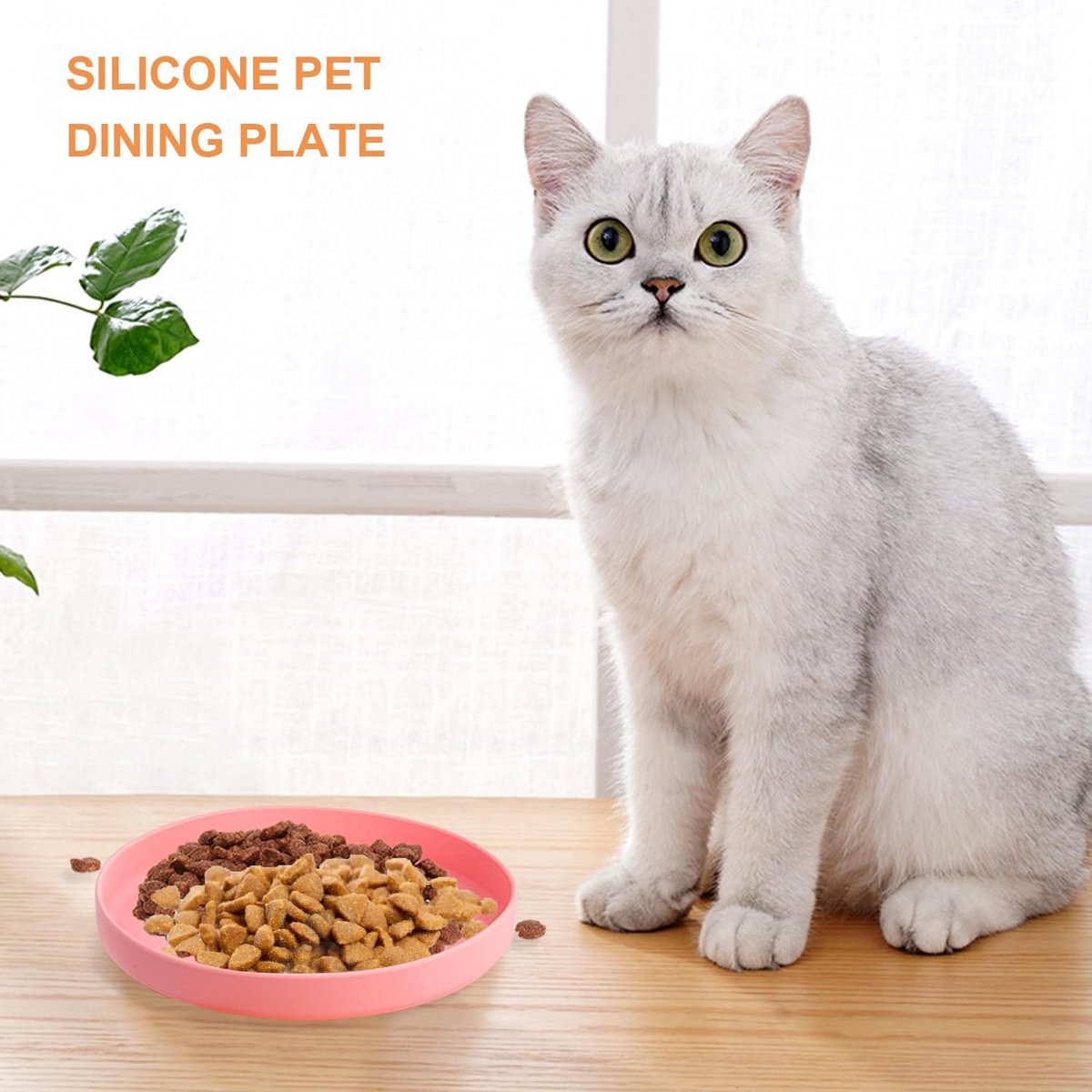 2 stuks platte kattenbakken, diameter 18 cm, kattenvoerbak, kattenbak, siliconen voerbak voor droogvoer en natvoer